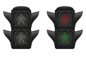 semáforo para ilustração vetorial de pedestres vetor