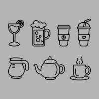 ilustração de ícone de café e bebida vetor