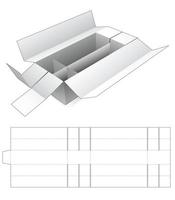 modelo de corte e vinco de caixa longa de papelão vetor