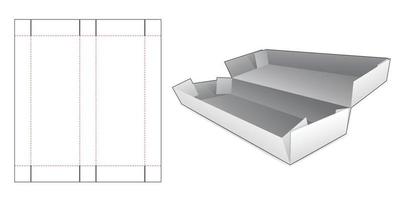 modelo de corte e vinco de caixa longa de padaria dobrada vetor