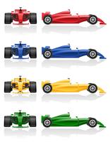 conjunto de ícones de cores ilustração vetorial de carro de corrida Eps 10 vetor