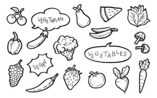 doodle do dia vegetariano mundial, ilustração vetorial. vetor