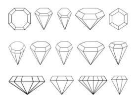 ilustração de design de vetor de conjunto de diamantes isolada no fundo branco