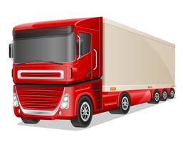 ilustração em vetor grande caminhão vermelho