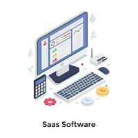 conceitos de software saas vetor