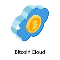 conceitos de nuvem bitcoin vetor