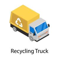 conceitos de caminhão de reciclagem vetor