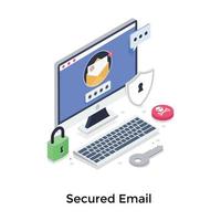 conceitos de e-mail seguro vetor