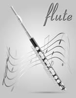 flauta vento instrumentos musicais stock vector illustration