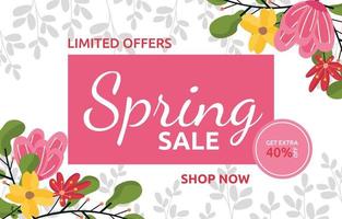 venda de primavera limitada flor estação floral marketing banner negócio vetor