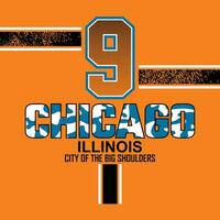 Chicago lettering mãos tipografia design gráfico em ilustração vetorial. vetor