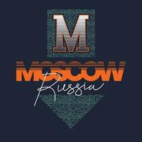 letras de moscou mãos tipografia design gráfico em ilustração vetorial. vetor