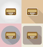 ilustração em vetor ícones antigos retro vintage rádio