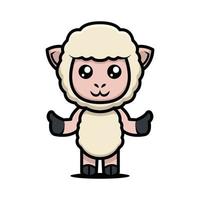 mascote de ovelha fofa vetor
