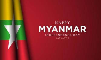 fundo do dia da independência de mianmar. ilustração vetorial. vetor