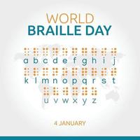 ilustração em vetor dia mundial do braille. adequado para cartaz de cartão e banner