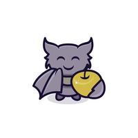 mascote de morcego fofo vetor