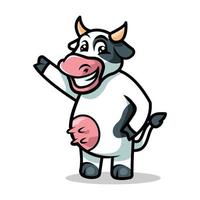 design de vetor de ilustração de mascote de vaca