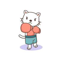 gato mascote de boxe vetor