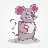 mouse ilustração fofa estilo desenhado à mão vetor