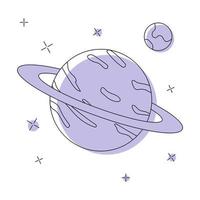 ícone de Saturno isolado no fundo branco. ilustração vetorial plana vetor