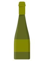 garrafa de vinho isolada no fundo branco. ilustração vetorial plana vetor