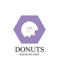 modelo de vetor de logotipo de ilustração de donuts