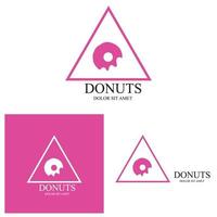 modelo de vetor de logotipo de ilustração de donuts