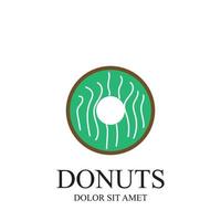 modelo de vetor de logotipo de ilustração de donuts