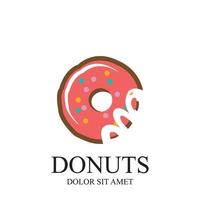 modelo de vetor de logotipo de ilustração de donuts