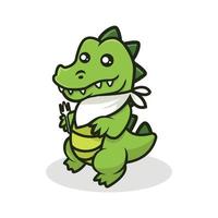 mascote de crocodilo fofo vetor
