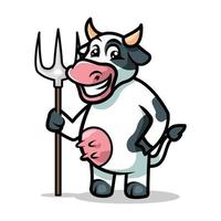 design de vetor de ilustração de mascote de vaca