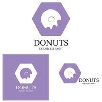 modelo de vetor de logotipo de ilustração de donuts