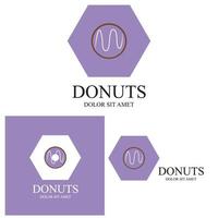 modelo de vetor de logotipo de ilustração de donuts