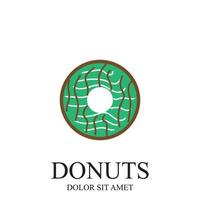 modelo de vetor de logotipo de ilustração de donuts