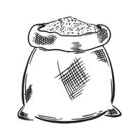 saco de desenho com ilustração vetorial de grãos isolados vetor