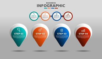 design de modelo de infográfico de negócios moderno vetor