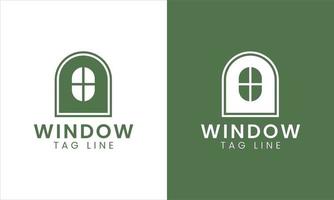modelo de design de logotipo de casa e janela minimalista. vetor