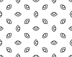 padrão sem emenda de olhos abstratos sobre fundo branco. ilustração vetorial. ícone de olho de contorno. vetor