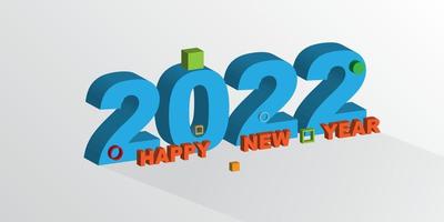 fundo feliz ano novo 2022 tipo de isometria para calendário de capa, vetor, ilustração, eps.10 vetor