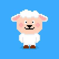 personagem de ovelha de pixel art vetor