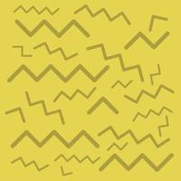 padrão de ondas de linha memphis abstrata sem costura fundo amarelo adequado para roupas impressas vetor