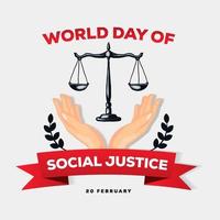 dia mundial da ilustração vetorial de design de justiça social. 20 de fevereiro vetor