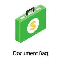 conceitos de bolsa de documentos vetor