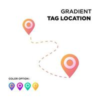 aplicativo de ícone de localização de tag gradiente para design de interface do usuário vetor