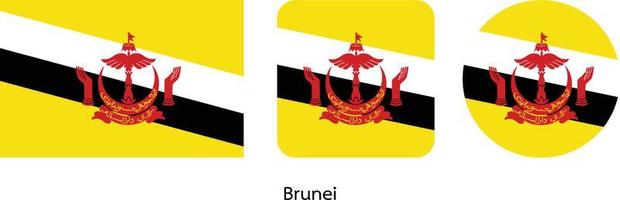 bandeira de Brunei, ilustração vetorial vetor