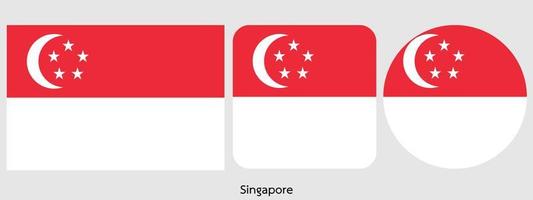 bandeira de singapura, ilustração vetorial vetor