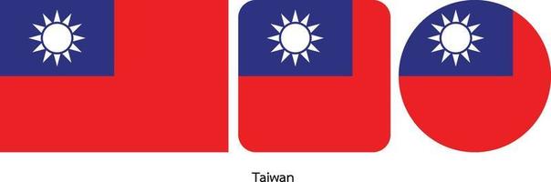 bandeira de taiwan, ilustração vetorial vetor