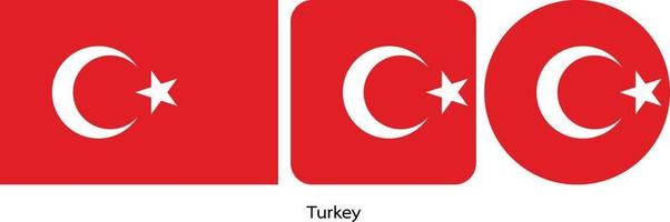 bandeira da turquia, ilustração vetorial vetor