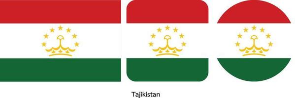 bandeira do tajiquistão, ilustração vetorial vetor